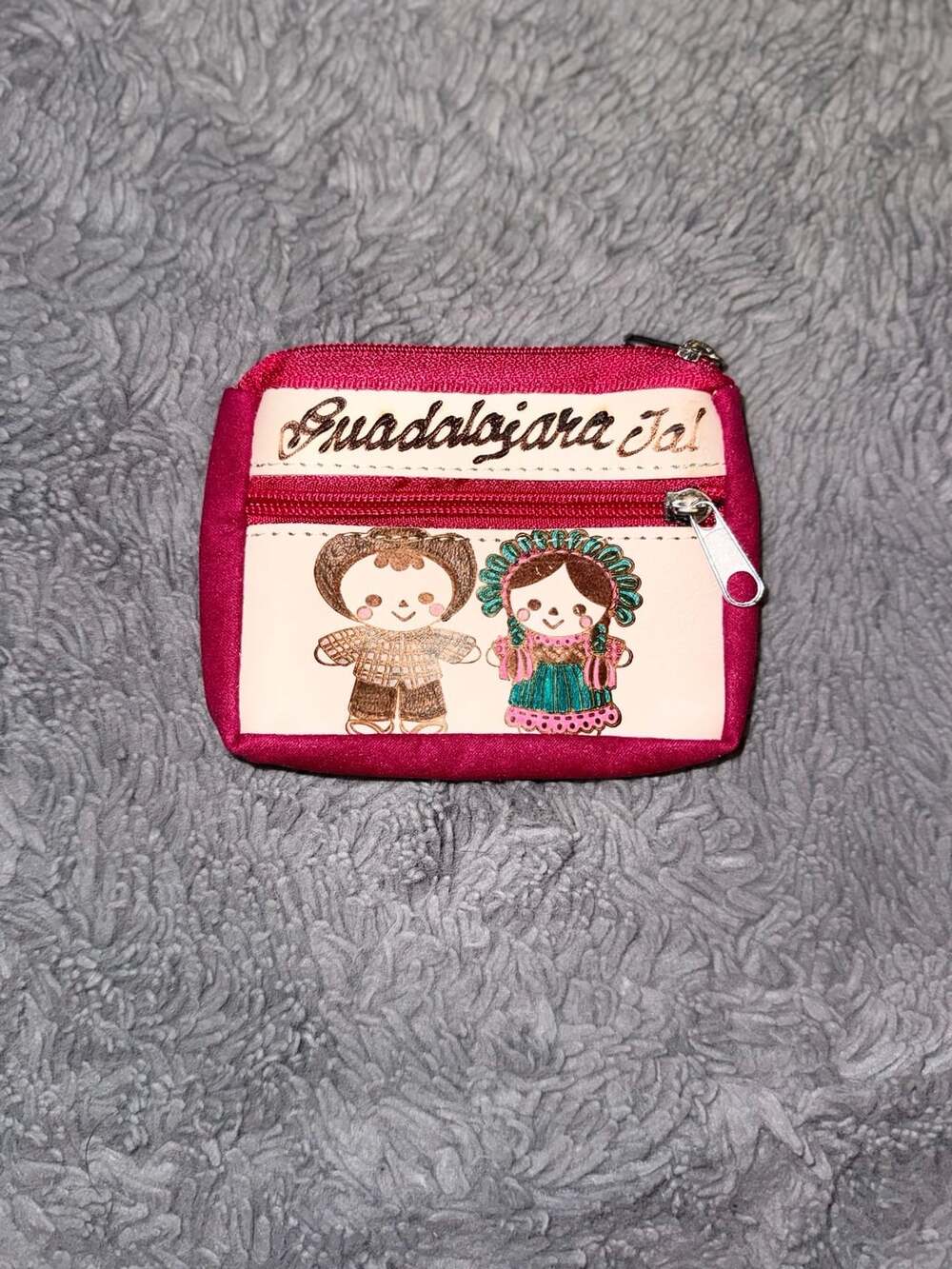 Mexican Artisan Guadalajara Jal Souvenir Coin Purse Pink